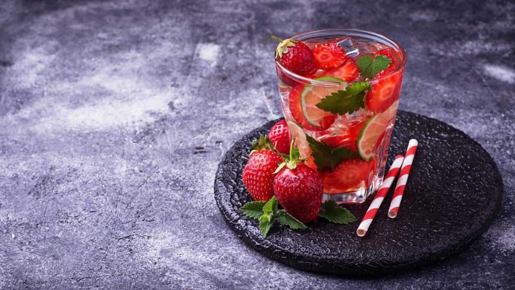 Summer fresh drink strawberry mojito