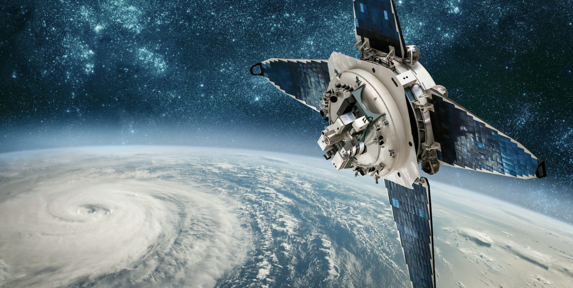 Space satellite monitoring from earth orbit weather from space,