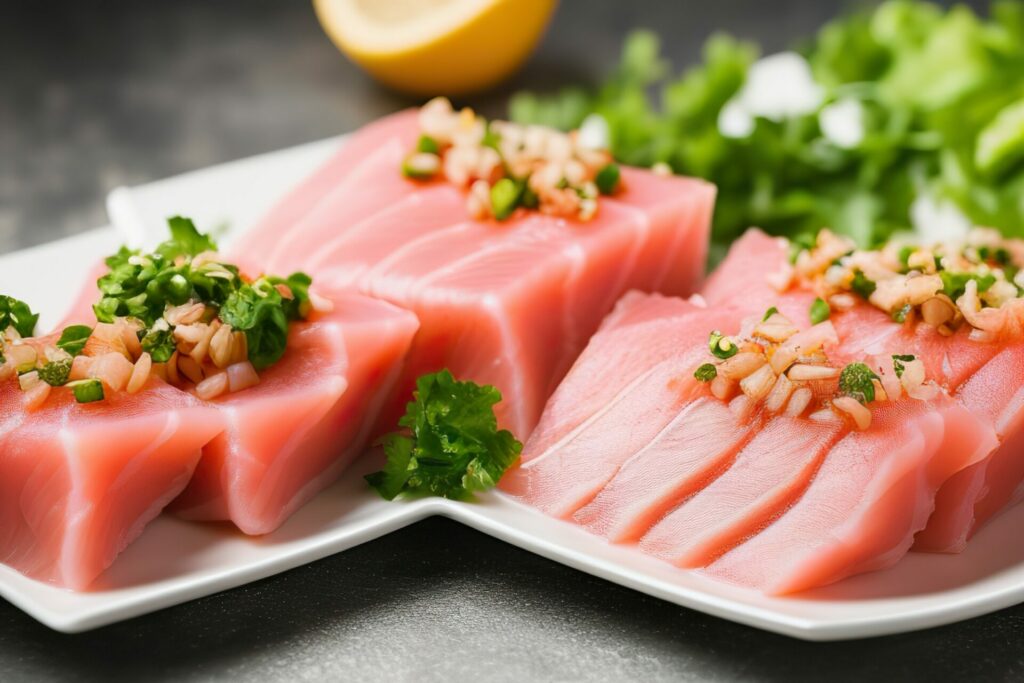 Tuna sashimi at a Japanese restaurant in Tokyo.