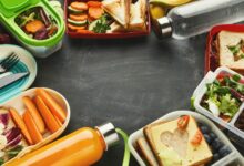 Lunch boxes for kid. Healthy snack for school dinner