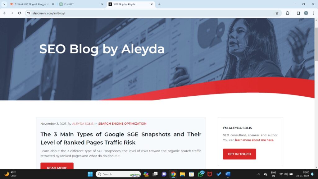 SEO blog by Aleyda
