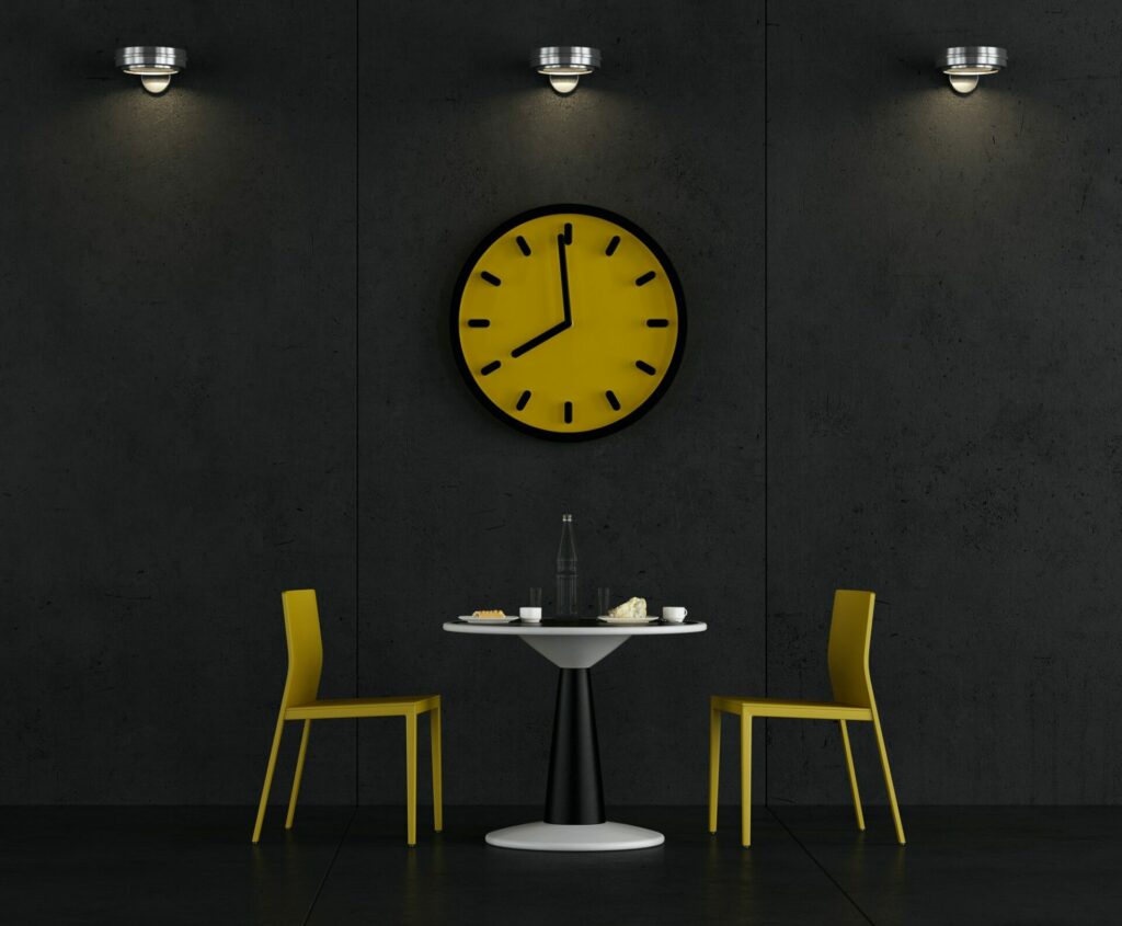 Black and yellow coffee room