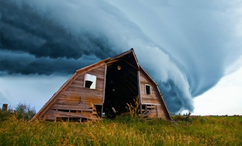 tornado watch 2024 for tornado forming behind old barn