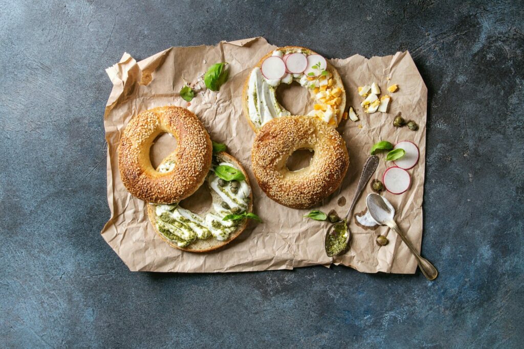 Bagels with cream cheese